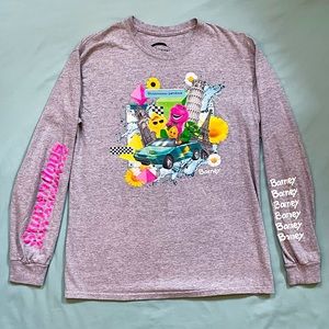 Barney Stupendous Graphic Long Sleeve Tee Size Medium